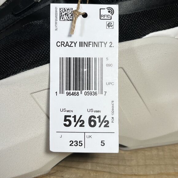 NEW Mens 5.5 / Women’s 6.5 - Adidas Crazy IIInfinity 2.5 Chalk Shoes IE3079 RARE - Picture 9 of 10